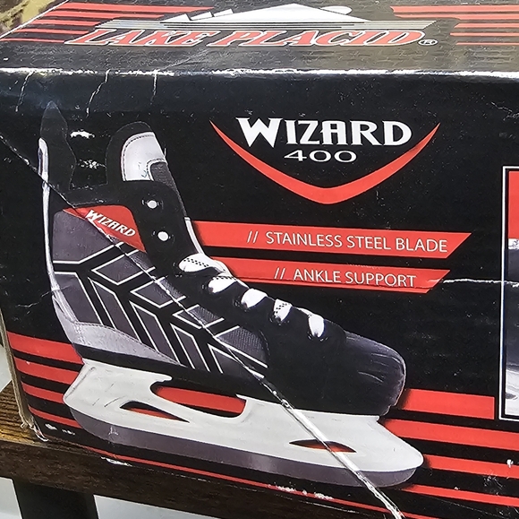 Adjustable Black and Gray Ice Skates with Reinforced Ankle Support - Picture 2 of 9